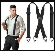 Heavy Duty X Back Suspenders for Men Women Adjustable Work Braces 1.5in