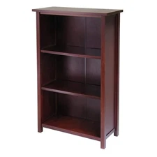 WINSOME WOOD Milan 3-Section 43 H Tall Walnut Bookcase