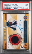 Alexander Canario 2024 Topps Pristine Pieces Auto Relics Gold/50 #PPAR-AC PSA 9