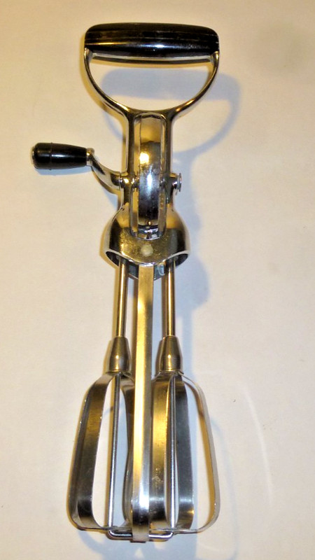 Vintage Ekco Black Bakelite Handle Knobs Mixer Egg Beater Stainless Works