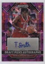 2023-24 Panini Prizm Draft Picks Purple Ice 64/99 Terquavion Smith Auto 4pn
