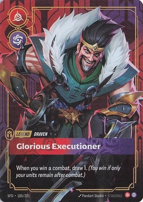 Draven - Glorious Executioner 185/221 - Spiritforged - Foil - NM - Riftbound TCG