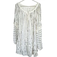 Sundress Brand Boho Sequin Dress O/S Beachy Goddess Mini Ethereal Festival White