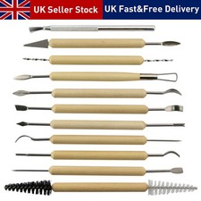 11PCS Clay Pottery Tool Carving Modeling Ceramic Wood Tools Sculpting Craft UK