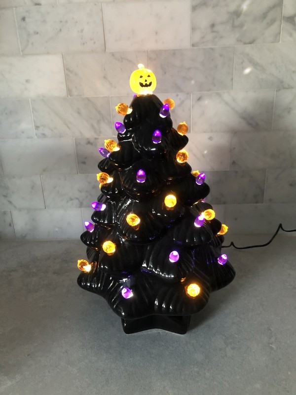 Mr. Halloween 14” Ceramic Tree With Extra Pack Of Bulbs