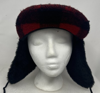 Woolrich XL Fits 22” Red Black Buffalo Plaid Hunting Cap  display picture 1