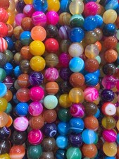 180 Pcs Tibetan Natural Colorful Agate Dzi 10mm Round Beads    