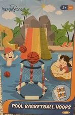 Modern Splash Hoop 360 - Durable Floating Pool Basketball Setup in Red or Blue