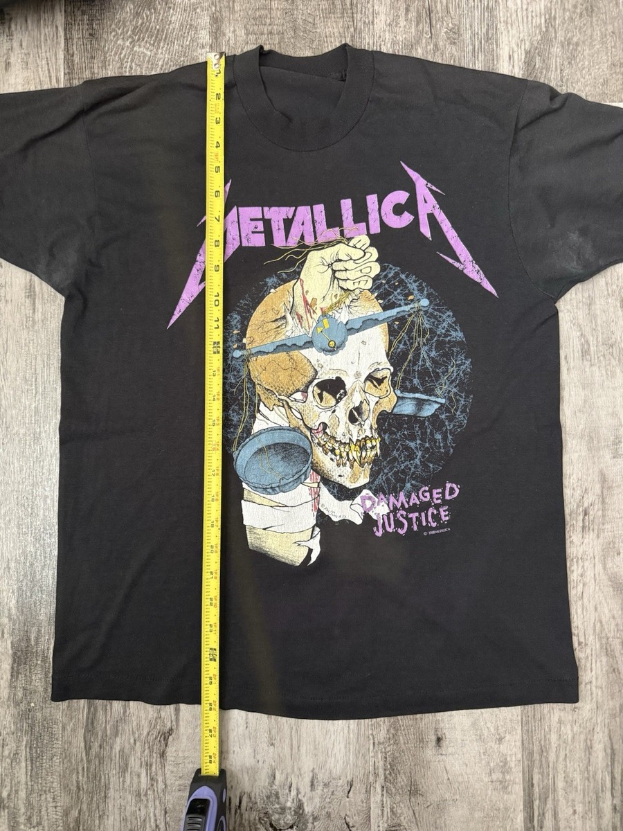 Vintage 1988 Metallica Damaged Justice Tour T Shirt Pushead Double