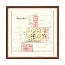 Old Map of Radcliffe, IA 1892 - Vintage Radcliffe Iowa Art
