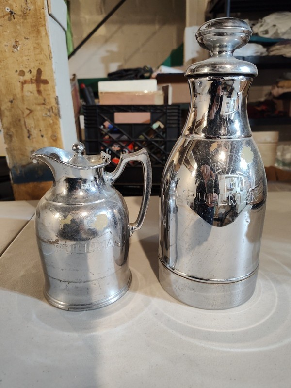 1929 PULLMAN STANLEY Super Vac Stainless Steel CARAFE Silver Plate Coffee/TeaPot