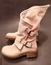 Electric Coolway Womens Moto Buckle Riding Biker Pink Alida Leather Zipper Boots