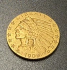 1909 GOLD Indian Head Half Eagle $5 Collector's Choice Rare 0.90 Gold AU