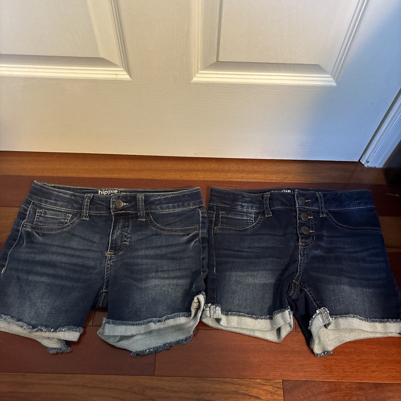 Hippie Girl Midi Jean Shorts Reg. Rise, Soft Stretch Adjust. Waist 12, 2 Pair