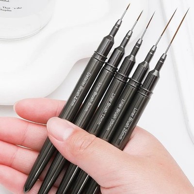 5pcs Nail Art Liner Brush Set Metal Handle DIY Drawing Painting