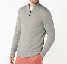 Sonoma Men  s Quarter-Zip Sweater Medium NWT Gray Double-Knit Pullover