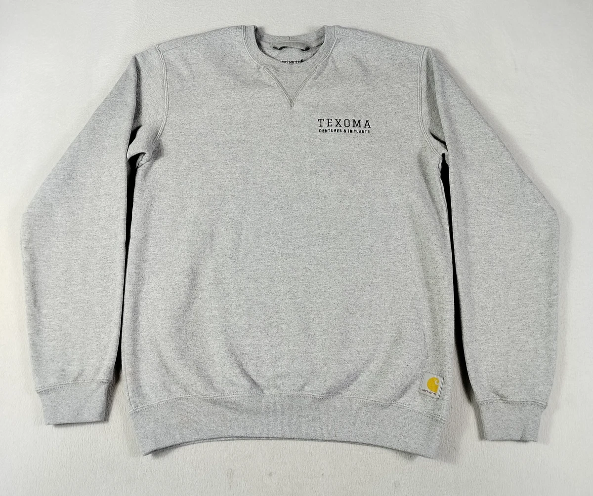 Carhartt Sweatshirt Mens Small Gray Embroidered Loose Fit K124 Casual Thick