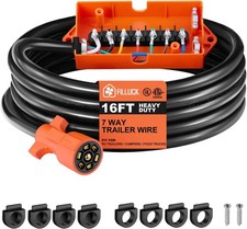 7 Way Trailer Plug Cord Wiring Harness 16ft Rv Junction Box Light Control