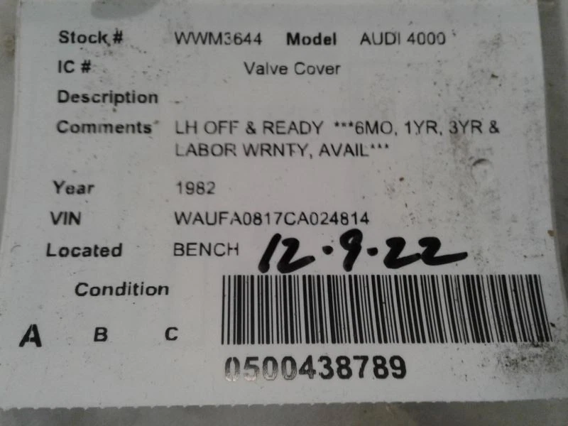 Cubierta de válvula 4000 1982 1649748 Foto 3 de 3