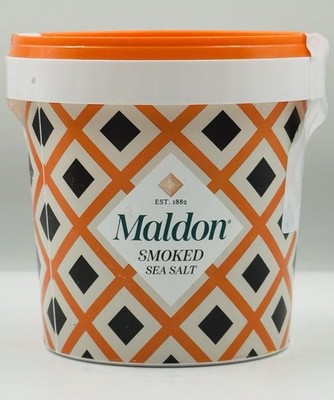 Maldon Smoked Sea Salt Flakes, 1.1 lb (500 g), Bulk Tub, Kosher, Natural.