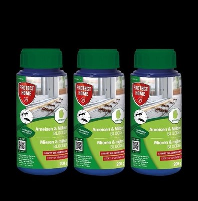 3 x Protect Home Ameisen & Milben Blocker 200 g Barriere Abwehr insektizidfrei