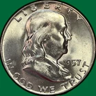 1957-D Franklin Half Dollar Brilliant Uncirculated BU Coin #42082