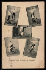 Schönberg b. Cunewalde, Gebrüder Voigt, Radsport-Akrobaten, Ansichtskarte 1924 