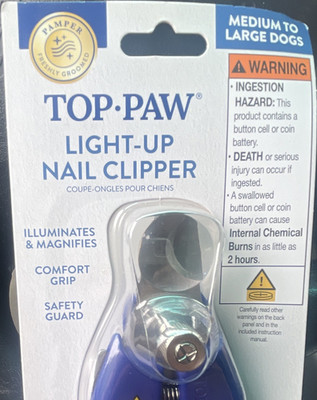 Top Paw Light-Up Nail Clipper for Medium Large Dogs, Comfort Grip