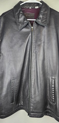 Grande veste homme Alfani en cuir véritable souple doublée noire - Photo 2 sur 16
