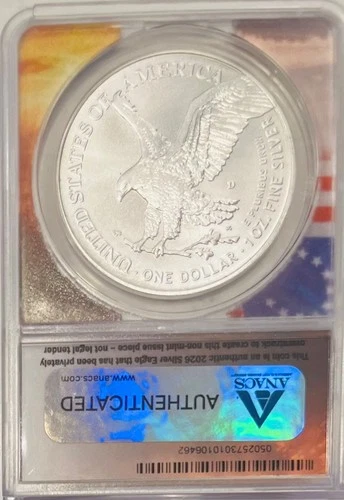 1776-2026-D Silver Eagle Overstrike INDEPENDENCE PRIVY  ANACS MS 70 FS 🇺🇸 image 3