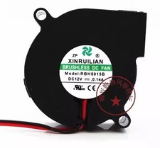 XINRUILIAN RBH5015B 5015 DC12V 0.14A 5CM 2-Wire Turbo Cooling Fan hj