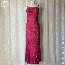 2000s y2k garden fairy silk beaded prom/ formal dress size medium