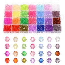 6mm Bicone Crystal Beads, 1120 Pcs Glass Faceted Spacer Bead, 28 Colors