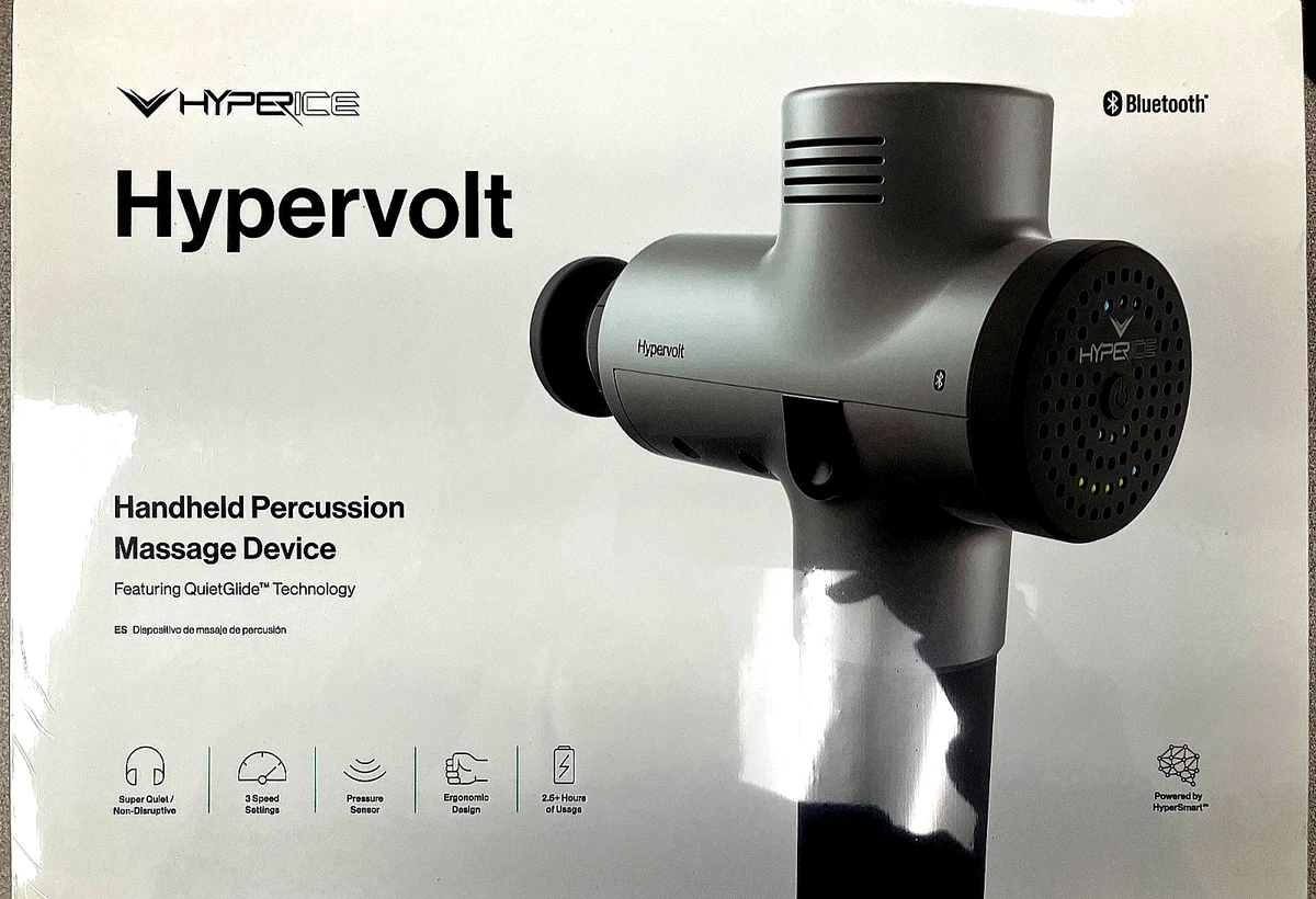 water cushions and lubricates wgat Hyperice Hypervolt Plus Percussion Massage Device Cordless Black 54000  001-00 main image 1