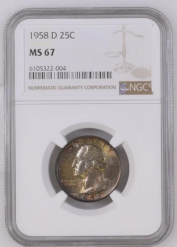 1958 D Quarter Dollar NGC MS-67