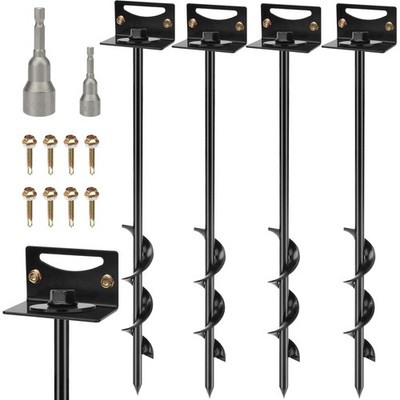 24'' Mobile Home Anchors, Set of 4 Ground Anchors Screw in with Brackets and ...