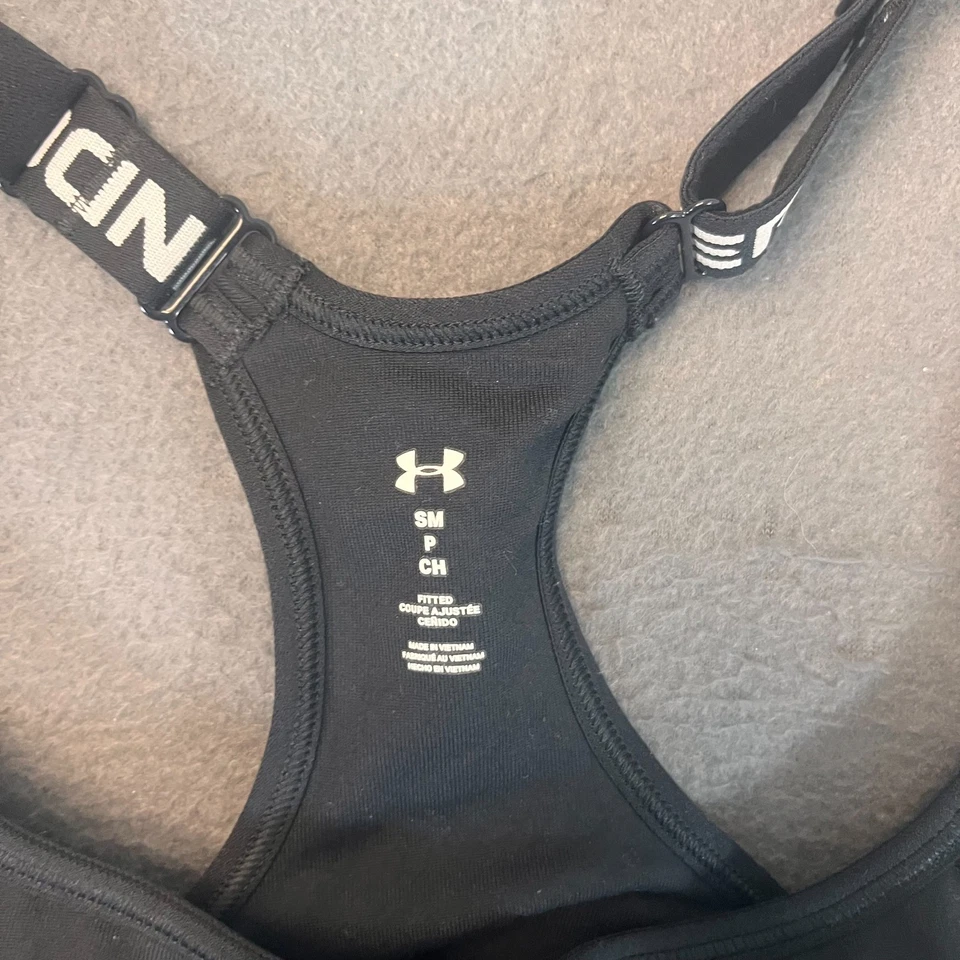 Under Armour Women's Sz Sm Infinity Mid Covered Sports Bra Fitted Spellout Logo - Image 2 of 4