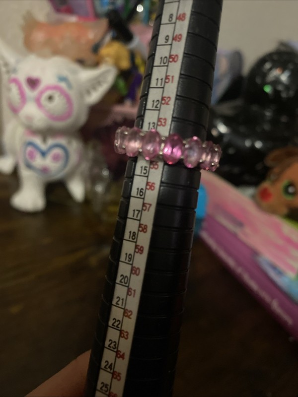 Rarities Carol Brodie Eternity Ring Silver Pink 7