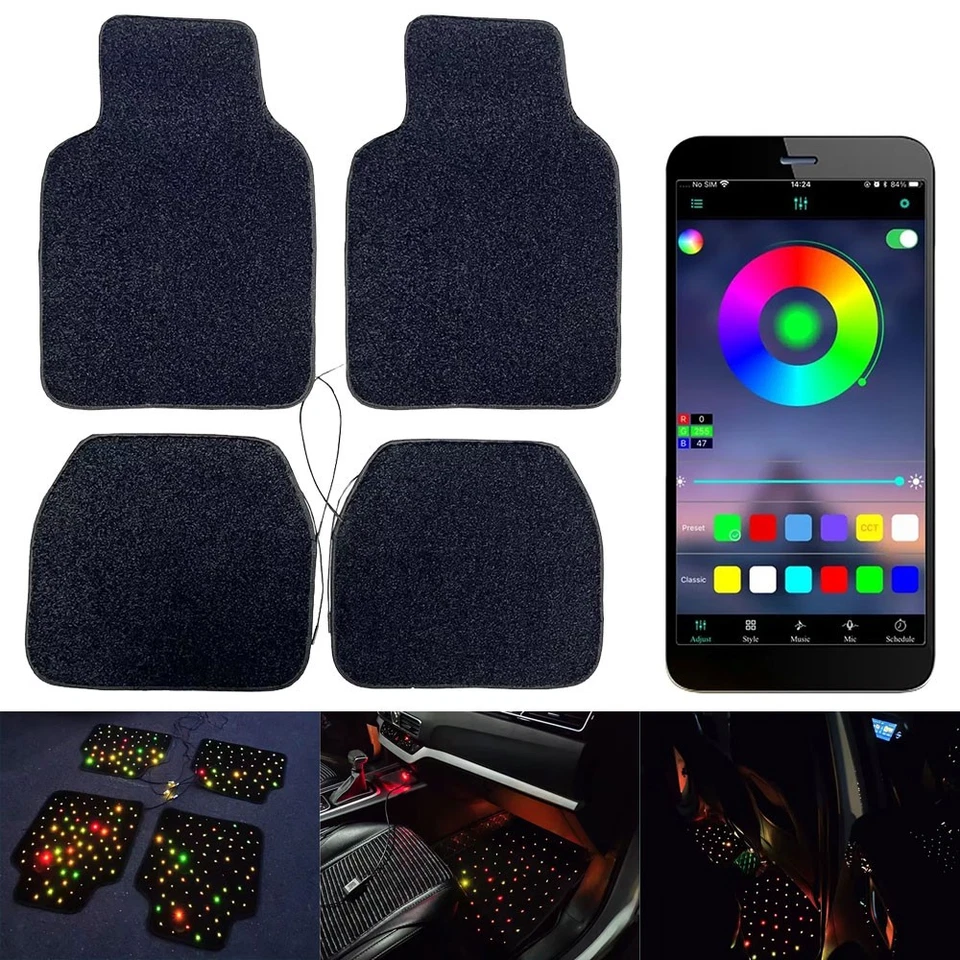 Fiber Optic Starlight Car Floor Mats Star Light LED Rugs With APP Remote Control - Image 2 of 4