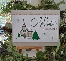STAMPIN UP CARD KIT-  CHURCH CELEBRATE THE SEASON Makes 4-Set #XS.438
