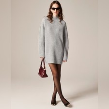 J. Crew Ribbed Turtleneck Mini Sweater Dress Wool Medium