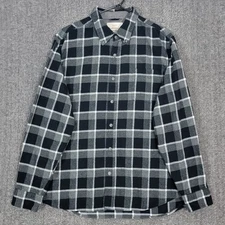 Original Weatherproof Vintage Shirt Mens XL Gray Black Plaid Flannel Button Down