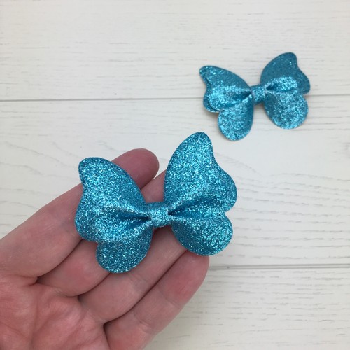 2pcs Aqua Blue Glitter Butterfly Clips Pinch Bows Hair Accessories Butterflies - 第 4/6 張圖片