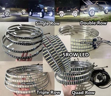JHB 15.5" 17.5" Double Triple Quad 5Rows PURE WHITE Trucks LED Wheel Rim Lights
