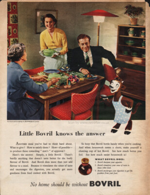 1953 Bovril Original ganzseitige Vintage Zeitschriftenanzeige