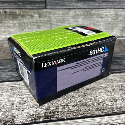 GENUINE LEXMARK HI-YIELD CYAN TONER 801HC CX410 CX510 80C1HC0 NEW OPEN BOX