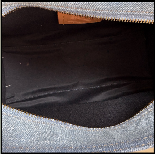 COACH Matin Kim CAZ28 Cargo Tote Bag 2WAY Denim Blue Outlet New - Picture 11 of 12