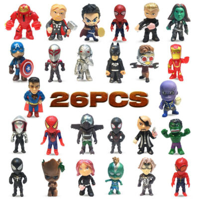 26 Stück Mini Set Marvel Avengers Superhelden Figuren Kinder Spielzeug Geschenk
