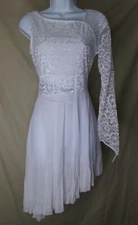 NEW, Women’s IEFIEL White Lace Embroidered Asymmetrical Dress