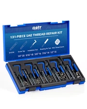 131Pc Thread Repair HSS Drill Helicoil Repair Kit SAE 1/4" 5/16" 3/8" 7/16" 1/2"